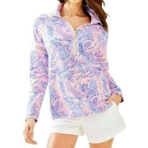 Lilly Pulitzer Jonah Popover Maybe Gator Long Sleeve Pullover Jacket Sweater XXS